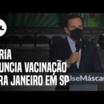 Doria critica governo e prevê vacinação contra covid-19 em SP em janeiro