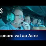 Bolsonaro sobrevoa áreas inundadas no Acre; veja vídeo