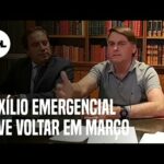 Bolsonaro: Auxílio emergencial deve voltar em março com 4 parcelas de R$ 250