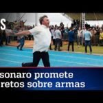 Bolsonaro inaugura pista e defende arma pra o cidadão de bem