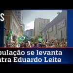 Líder do trancamento, Eduardo Leite enfrenta fúria do povo no RS