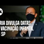 Doria divulga detalhes do calendário da vacinação de crianças contra a covid-19 em São Paulo
