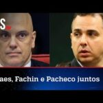 Ao lado de Moraes, Pacheco ameaça com reativação da CPMI das Fake News