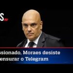 Alexandre de Moraes amarela e suspende bloqueio do Telegram no Brasil