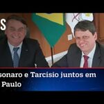 Ao lado de Tarcísio, Bolsonaro faz motociata e anuncia concessão da Dutra