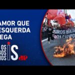 Esquerdistas colocam fogo em boneco de Campos Neto